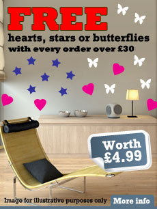 FREE hearts and stars vinyl wall art decals